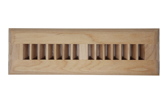 Yellow Birch Wood Floor Register, Drop in Vent Cover (Unstained Unfinished Wood)