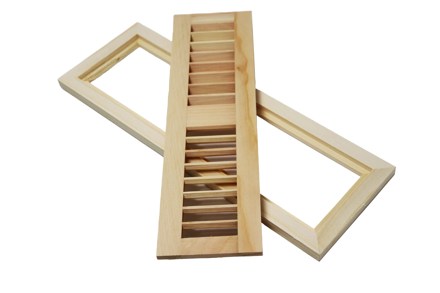 White Pine Wood Floor Register, Flush Mount Vent Cover (Unstained Unfinished Wood)