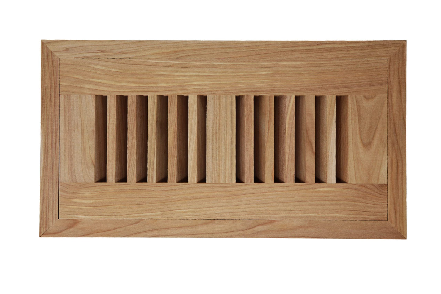 Red Birch Wood Floor Register, Flush Mount Vent Cover (Unstained Unfinished Wood)