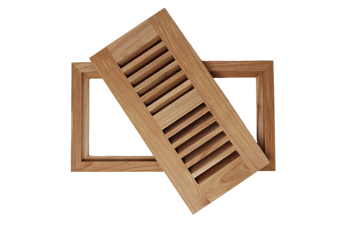 Red Birch Wood Floor Register, Flush Mount Vent Cover (Unstained Unfinished Wood)