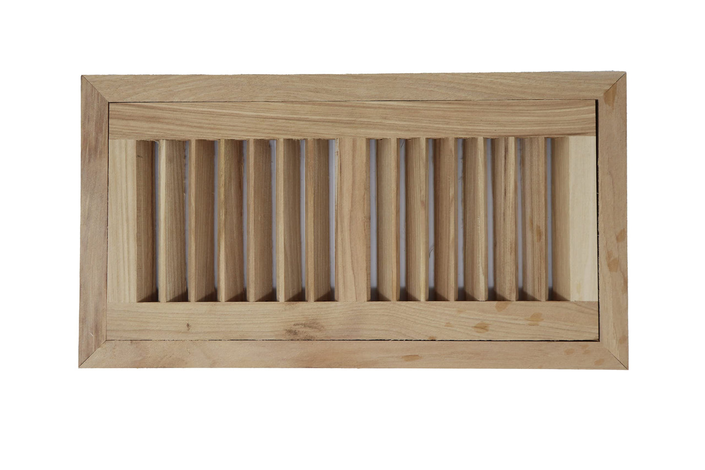 Hickory Wood Floor Register, Flush Mount Vent Cover (Unstained Unfinished Wood)