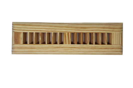 Yellow Pine Wood Floor Register, Drop in Vent Cover (Unstained Unfinished Wood)