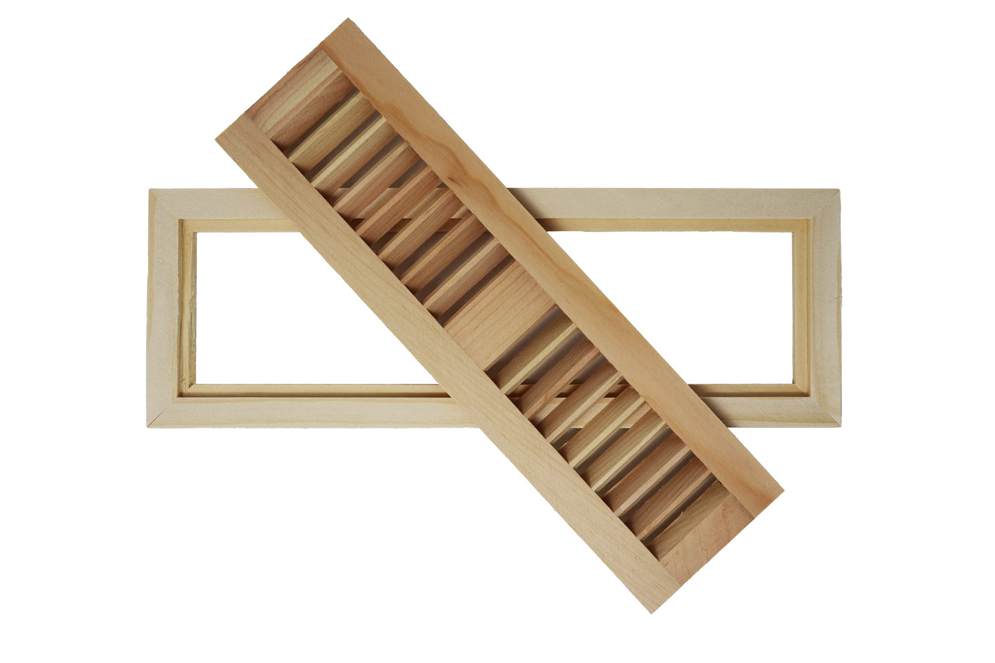 White Pine Wood Floor Register, Flush Mount Vent Cover (Unstained Unfinished Wood)