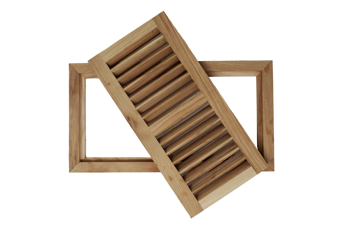 Hickory Wood Floor Register, Flush Mount Vent Cover (Unstained Unfinished Wood)