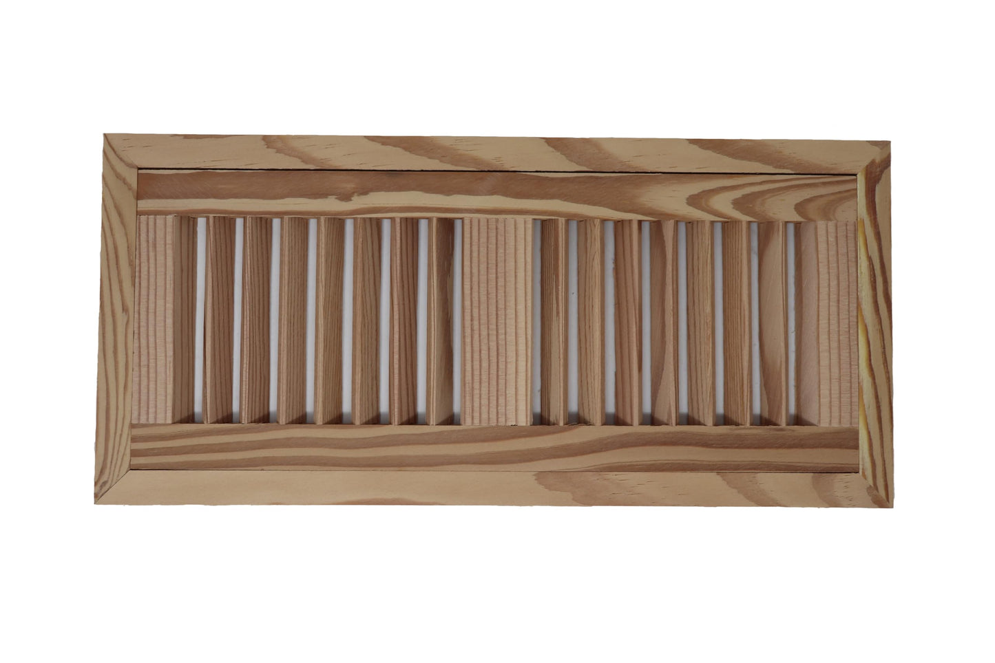 Heart Pine Wood Floor Register, Flush Mount Vent Cover (Unstained Unfinished Wood)