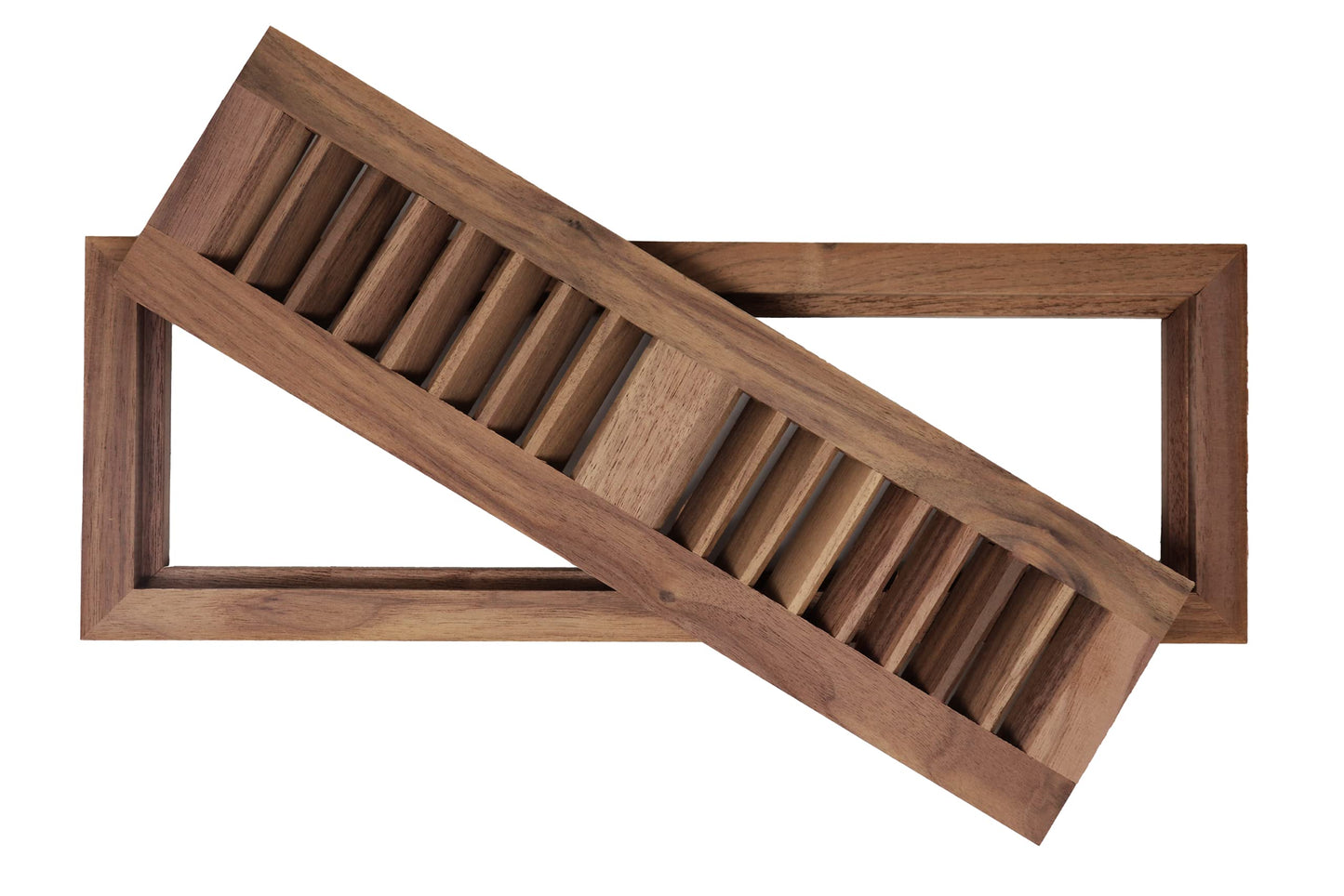 Walnut Wood Floor Register, Flush Mount Vent Cover (Unstained Unfinished Wood)