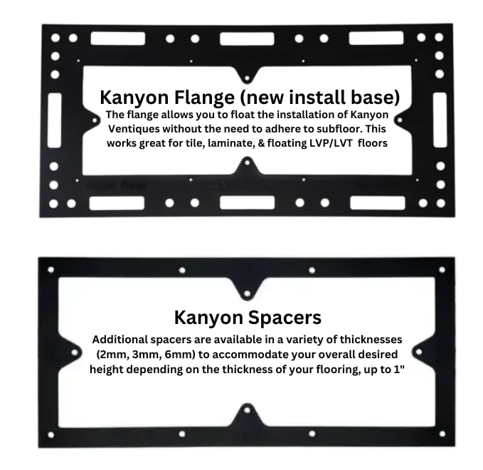 Ventique Kanyon 4x12 Adjustable Height Floor Register Flange Accesory