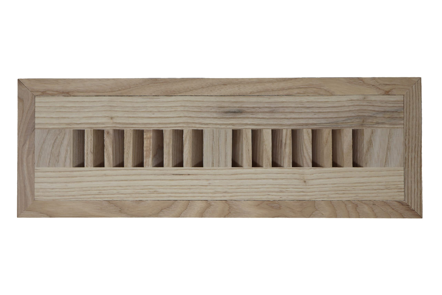 Ash Wood Floor Register, Flush Mount Vent Cover (Unstained Unfinished Wood)