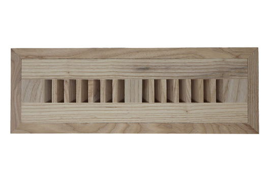 Ash Wood Floor Register, Flush Mount Vent Cover (Unstained Unfinished Wood)
