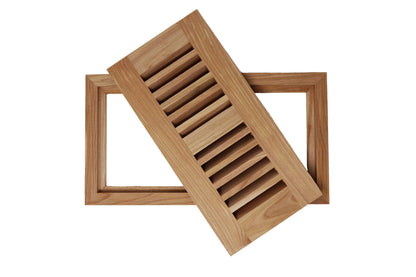 Red Birch Wood Floor Register, Flush Mount Vent Cover