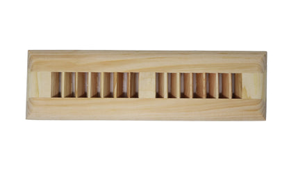 White Pine Wood Floor Register, Drop in Vent Cover (Unstained Unfinished Wood)