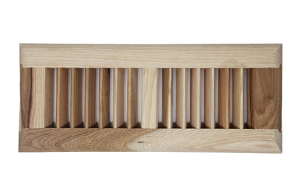 Hickory Wood Floor Register, Drop in Vent Cover (Unstained Unfinished Wood)