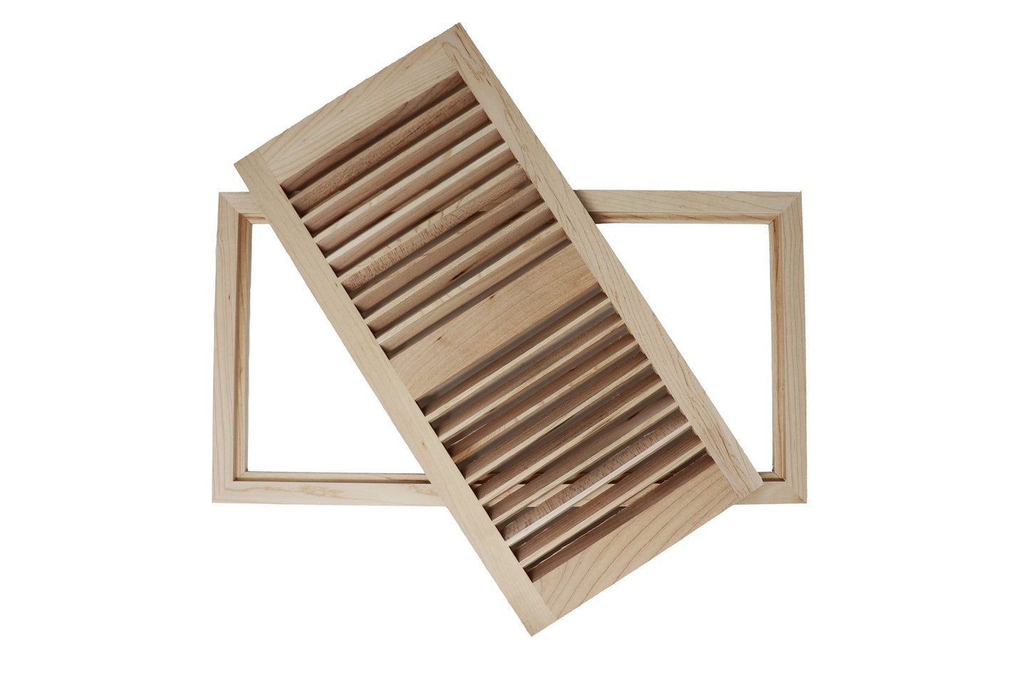 Maple Wood Floor Register, Flush Mount Vent Cover (Unstained Unfinished Wood)
