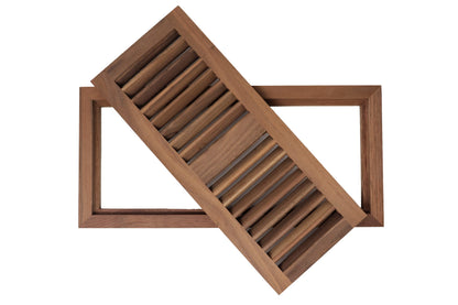 Walnut Wood Floor Register, Flush Mount Vent Cover