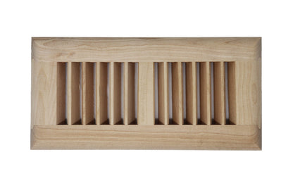 Yellow Birch Wood Floor Register, Drop in Vent Cover (Unstained Unfinished Wood)