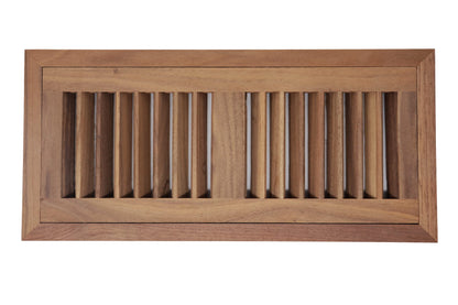 Walnut Wood Floor Register, Flush Mount Vent Cover
