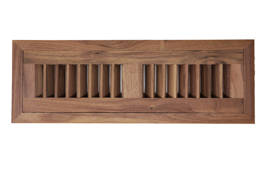 Walnut Wood Floor Register, Flush Mount Vent Cover (Unstained Unfinished Wood)