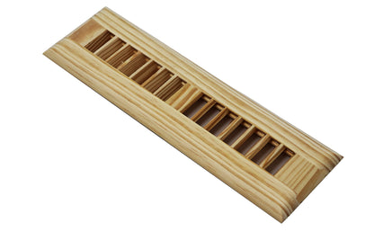 Yellow Pine Wood Floor Register, Drop in Vent Cover (Unstained Unfinished Wood)