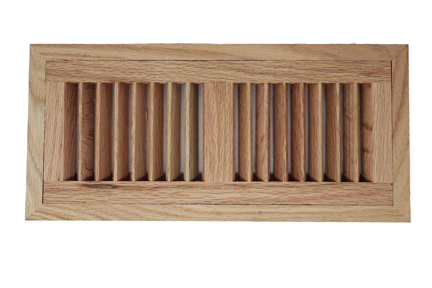 Red Oak Wood Floor Register, Flush Mount Vent Cover (Unstained Unfinished Wood)
