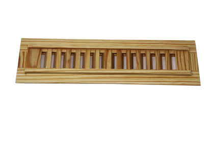 Yellow Pine Wood Floor Register, Drop in Vent Cover (Unstained Unfinished Wood)