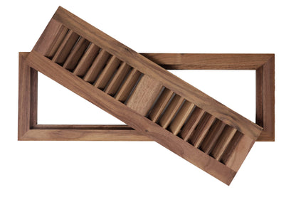 Walnut Wood Floor Register, Flush Mount Vent Cover