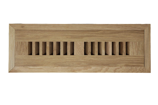 White Oak Wood Floor Register, Flush Mount Vent Cover (Unstained Unfinished Wood)