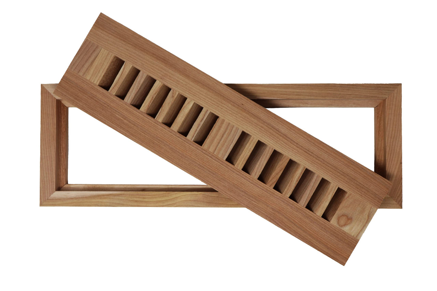 Red Birch Wood Floor Register, Flush Mount Vent Cover (Unstained Unfinished Wood)