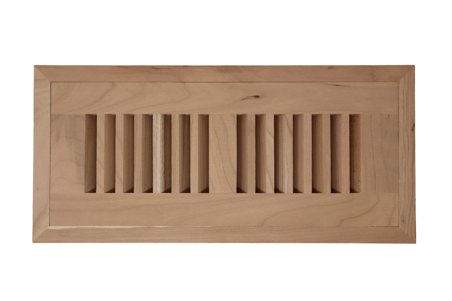 American Cherry Wood Floor Register, Flush Mount Vent Cover (Unstained Unfinished Wood)