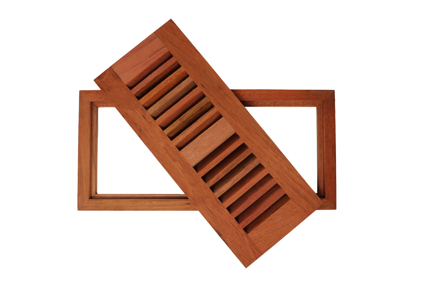 Brazilian Cherry Wood Floor Register, Flush Mount Vent Cover (Unstained Unfinished Wood)