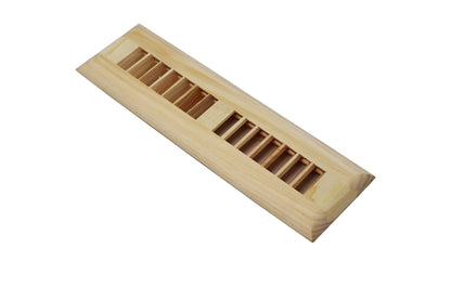 White Pine Wood Floor Register, Drop in Vent Cover (Unstained Unfinished Wood)