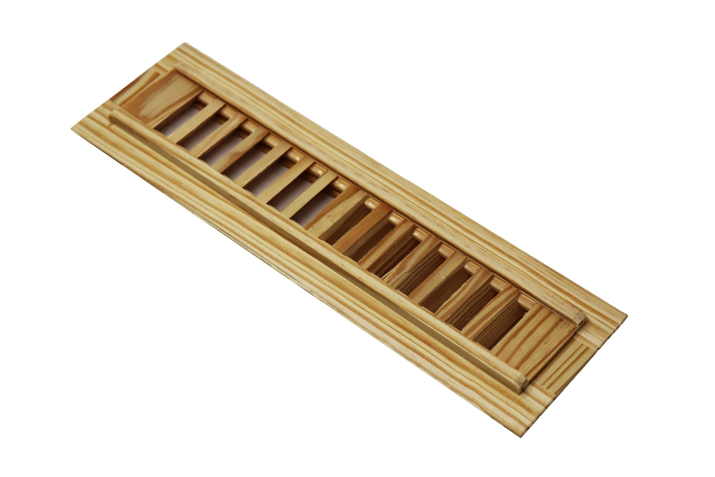 Yellow Pine Wood Floor Register, Drop in Vent Cover (Unstained Unfinished Wood)