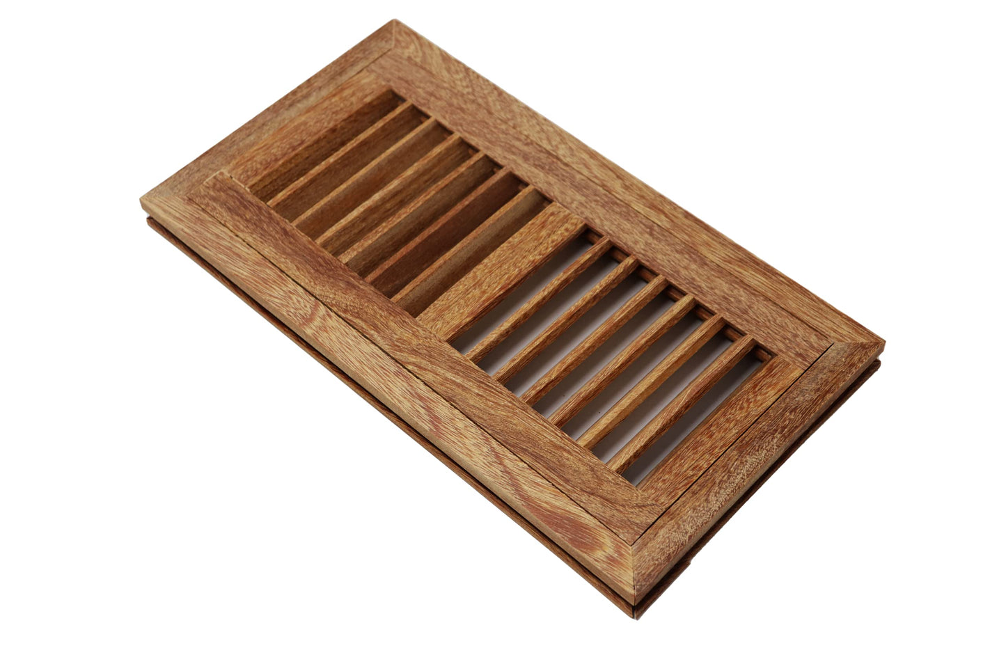 Cumaru Wood Floor Register, Flush Mount Vent Cover (Unstained Unfinished Wood)
