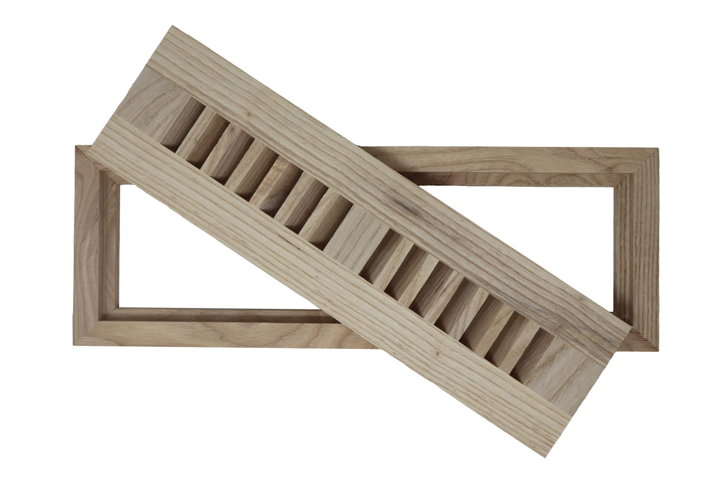 Ash Wood Floor Register, Flush Mount Vent Cover (Unstained Unfinished Wood)