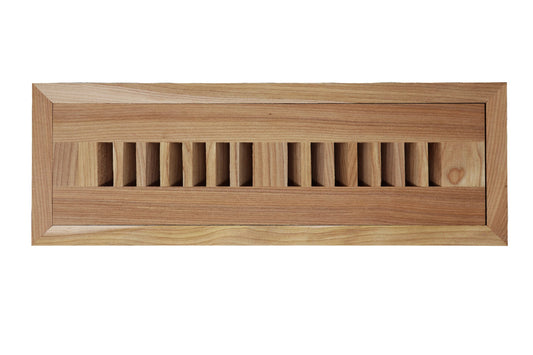 Red Birch Wood Floor Register, Flush Mount Vent Cover (Unstained Unfinished Wood)